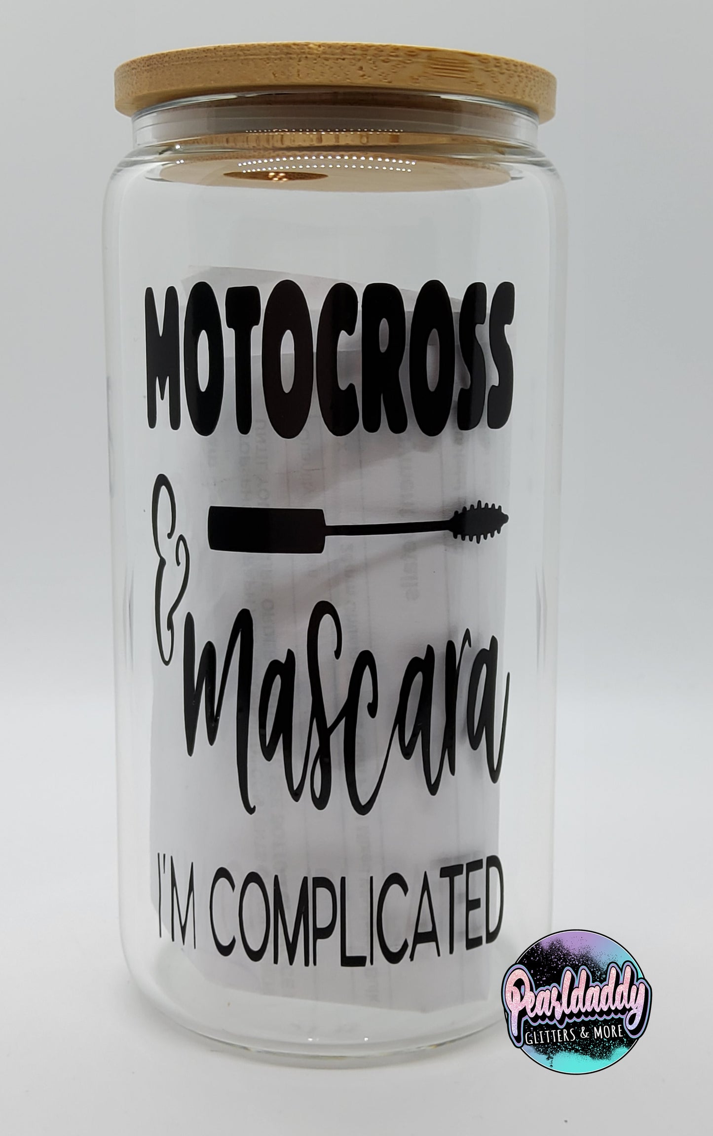 BEER CAN GLASS 16OZ MOTO MOM