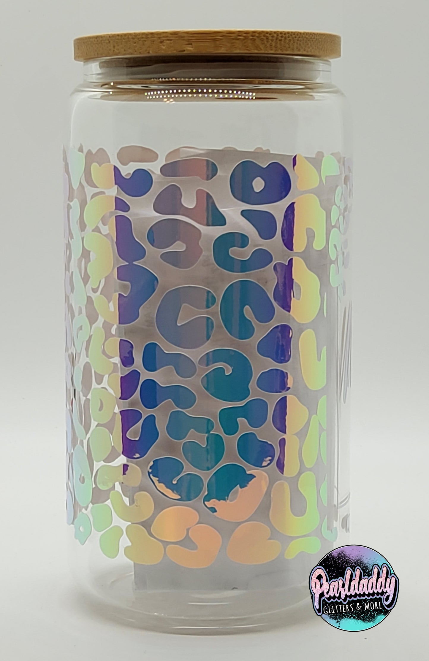 BEER CAN GLASS 16OZ MUM LEOPARD